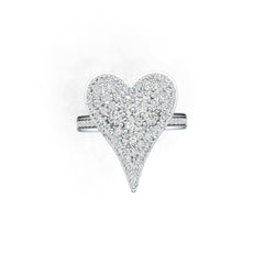 Sterling Silver Ring with White Topaz or Moissanite  Heart Theme DHJ