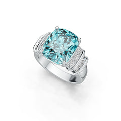 18K Gold Semi Mount Ring Setting Cushion CU 12X10mm Diamond Accent DHJ