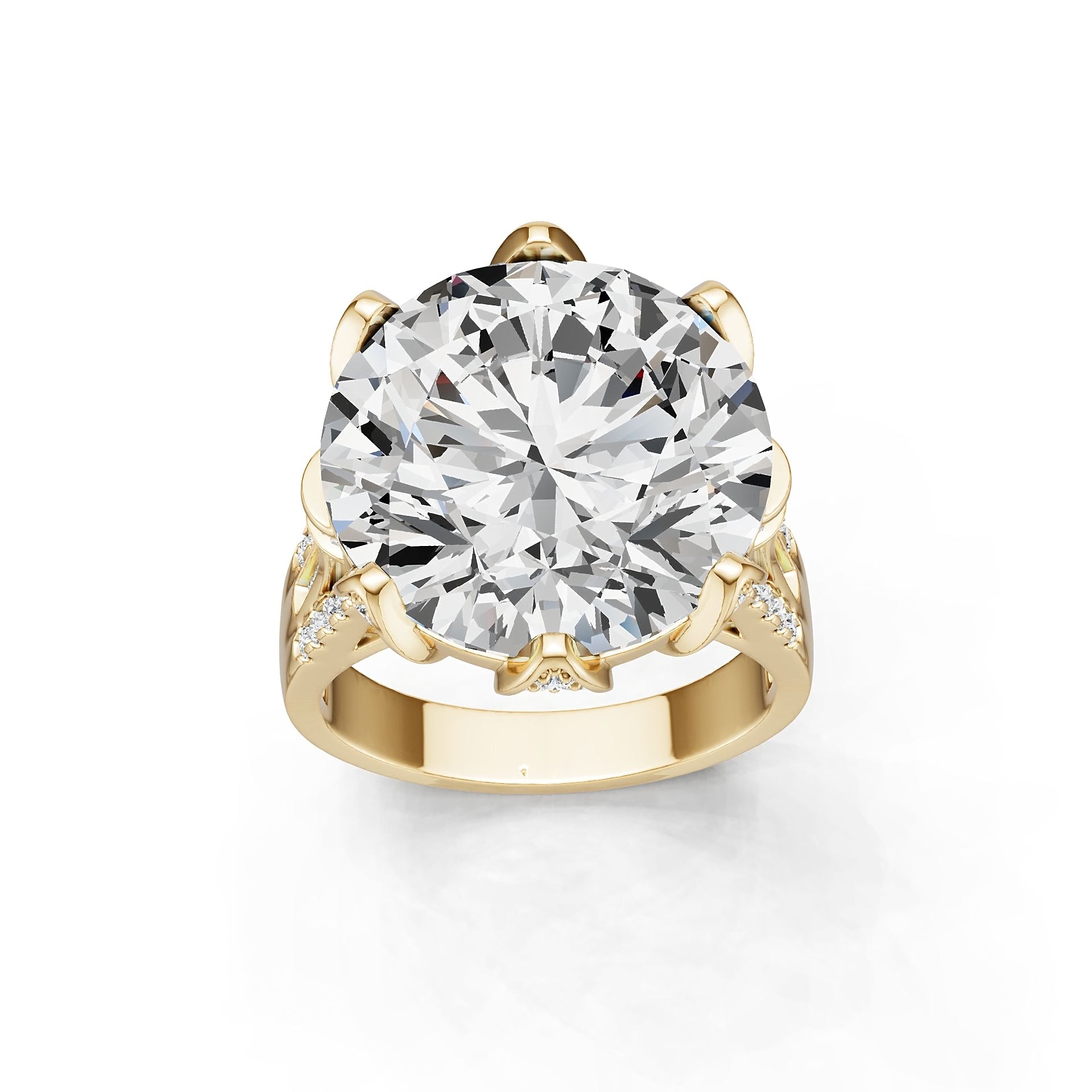 14K Gold Semi Mount Ring Setting Round Ro 1x1mm Diamond Accent Syz Jewelry