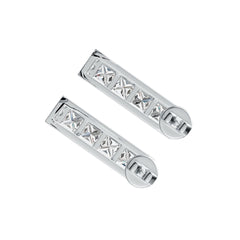 Sterling Silver Semi Mount Earrings Setting SQ Princess 3x3mm Syzjewelry