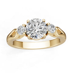 18K Gold Semi Mount Ring Setting Round Ro 6x6mm Diamond Accent Syz Jewelry