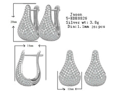 Platinum Semi Mount Earrings Setting Round RD 1.1mm Diamond Accent DHJ