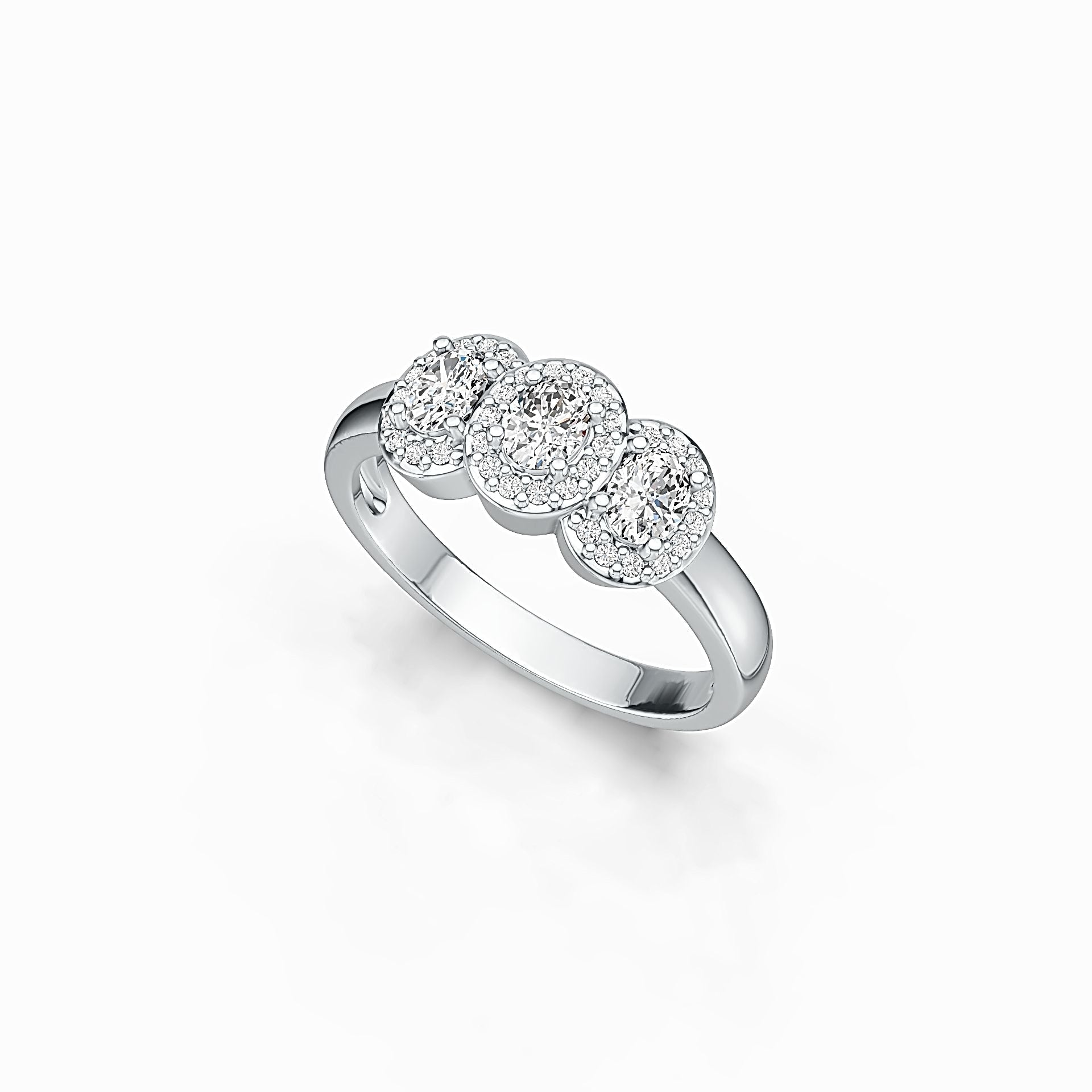 18K Gold Semi Mount Ring Setting Oval OV 4X3mm with White Topaz Diamond Accent DHJ