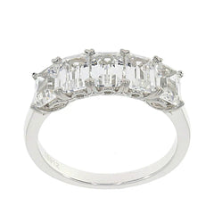 Platinum Semi Mount Ring Setting Emerald OCT 6x4 Multi Stone Ring DHJ