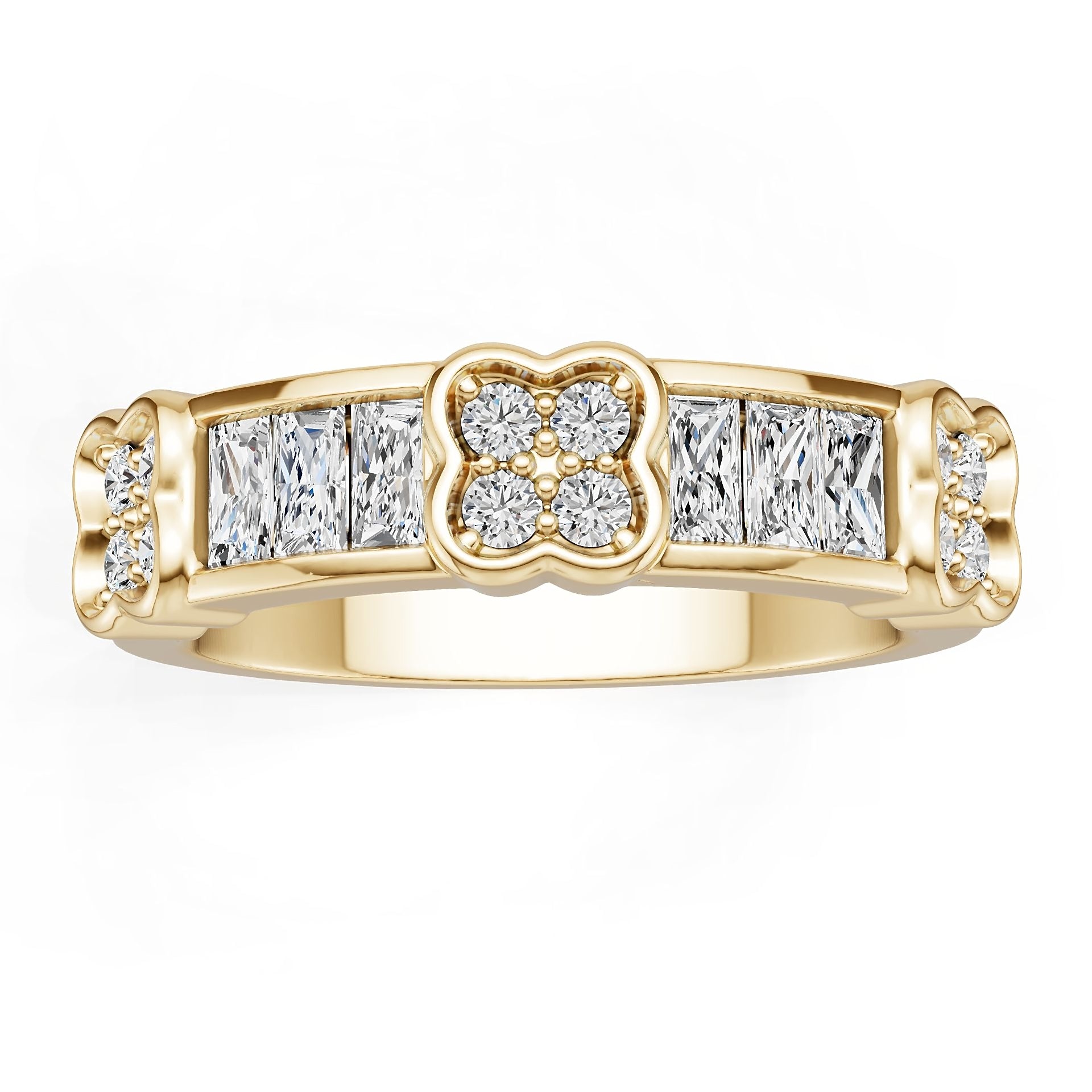 18K Gold Semi Mount Ring Setting Princess Pr 4x2mm Diamond Accent Syz Jewelry
