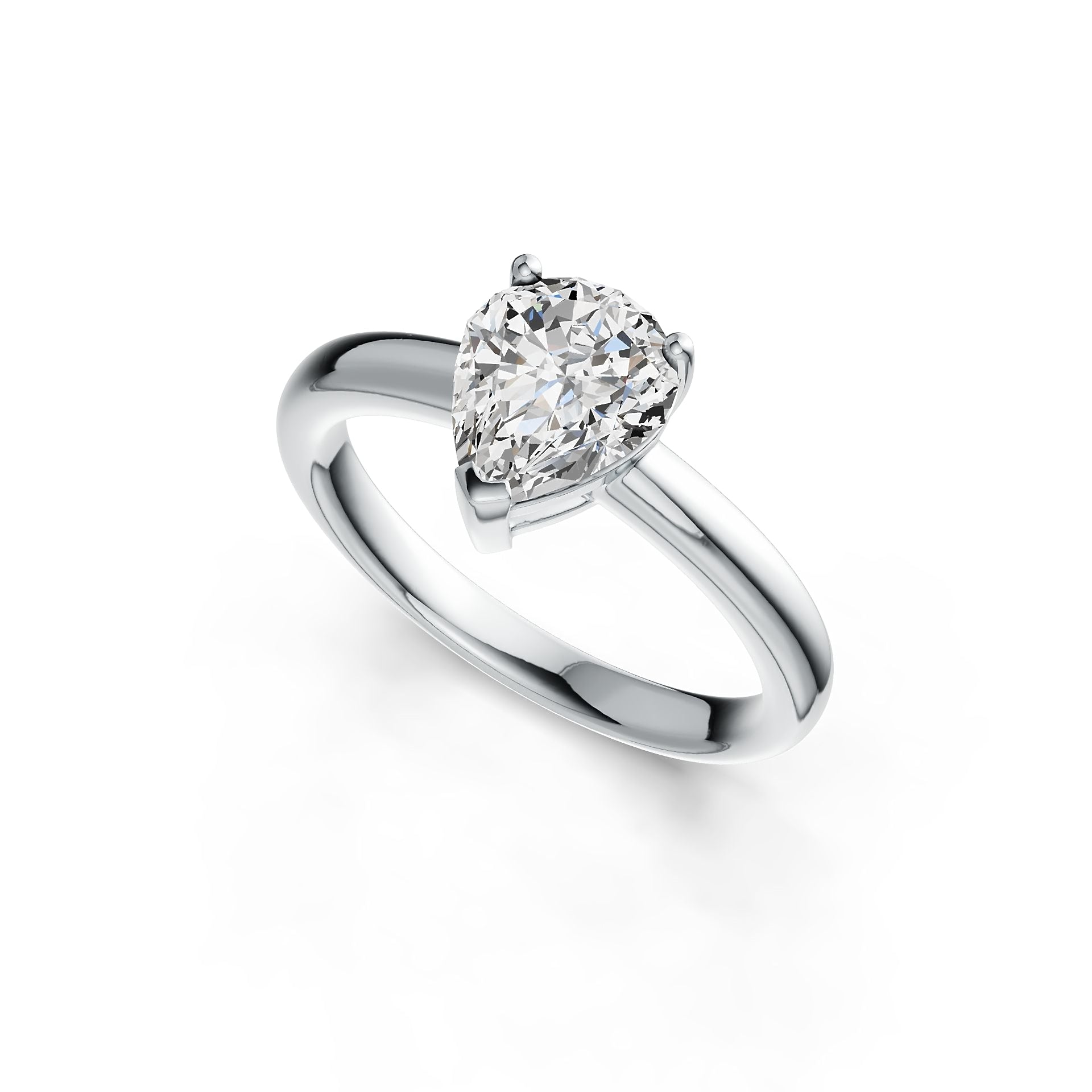 14K Gold Semi Mount Ring Setting Pear PE 10X8mm Solitaire DHJ