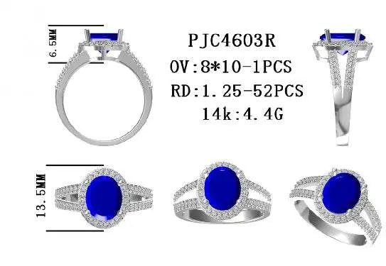 18K Gold Semi Mount Ring Setting Oval OV 10X8mm Diamond Accent DHJ