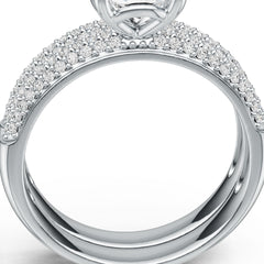 Sterling Silver Semi Mount Ring Setting Round RD 7X7mm Engagement Ring Set DHJ
