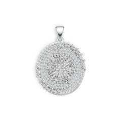 Platinum Semi Mount Pendant Setting Pear PE 5X3mm Diamond Accent DHJ