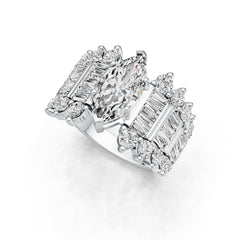18K Gold Semi Mount Ring Setting Marquise MQ 14X7mm with Diamond Accent DHJ
