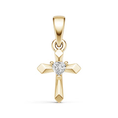 10K Gold Semi Mount Pendant Setting Heart He 3x3mm Syz Jewelry