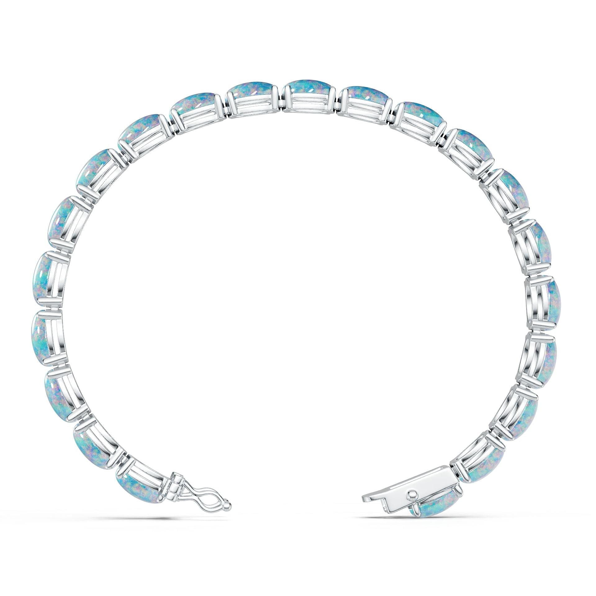 Sterling Silver Semi Mount Bracelet Setting Oval Ov Opal Accent Syz Jewelry