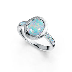 14K Gold Semi Mount Ring Setting Oval OV 10X8mm RD 2X2mm Cabochon Bezel DHJ