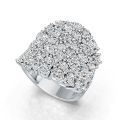 10K Gold Cluster Cocktail Ring with or Moissanite Moissanite Accent DHJ