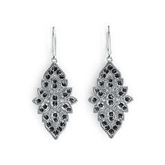 Sterling Silver Dangling Earrings with White Topaz or Moissanite DHJ