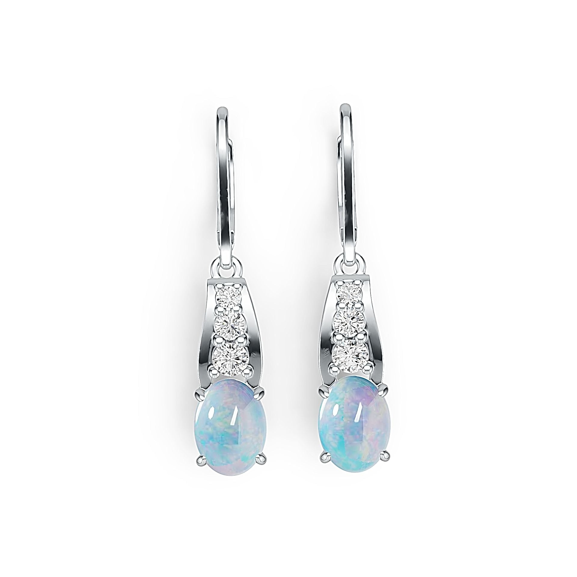 Sterling Silver Semi Mount Earrings Setting Oval OV 8X6mm Dangle Cabochon Syzjewelry