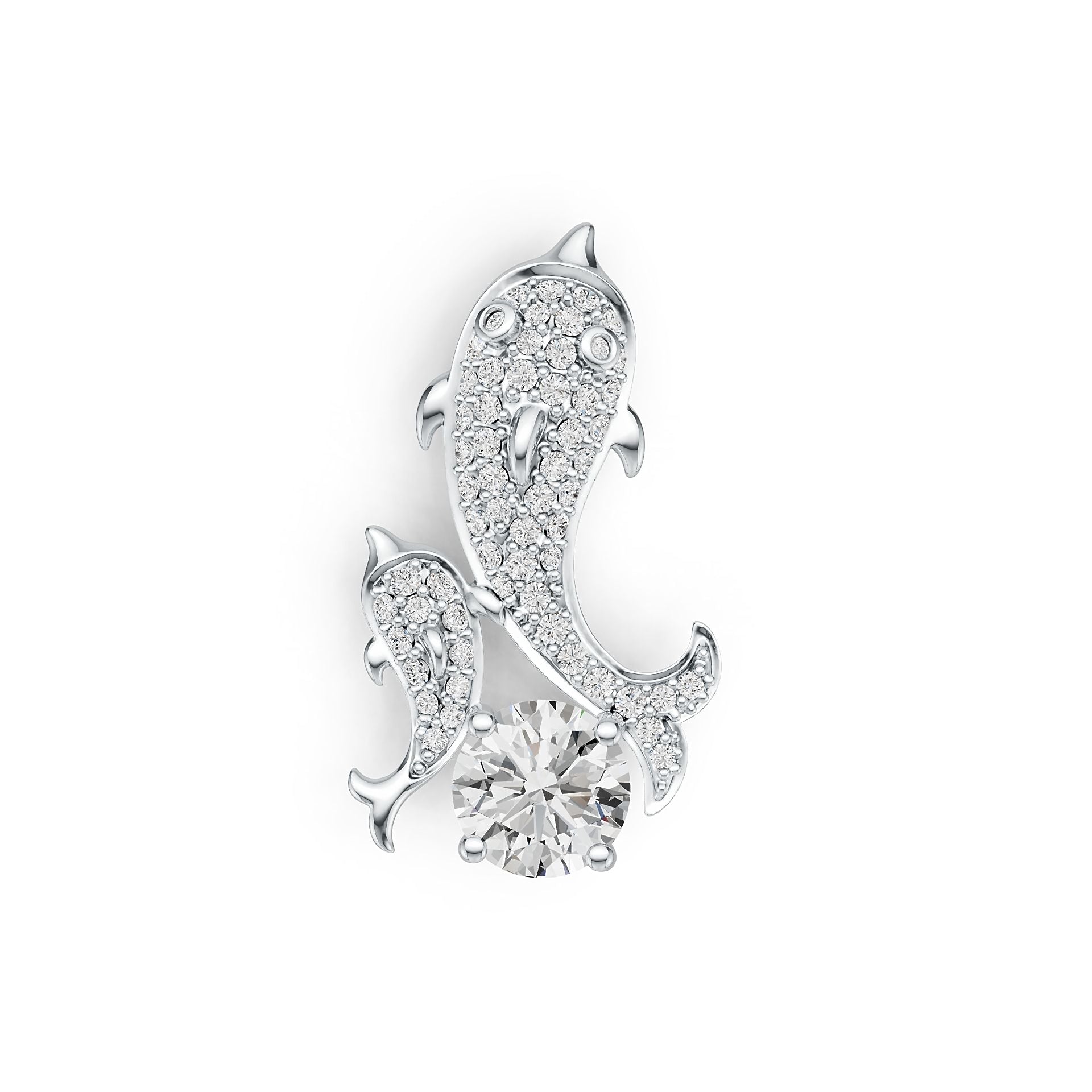 Sterling Silver Semi Mount Pendant Setting Round RD 8x8mm DHJ