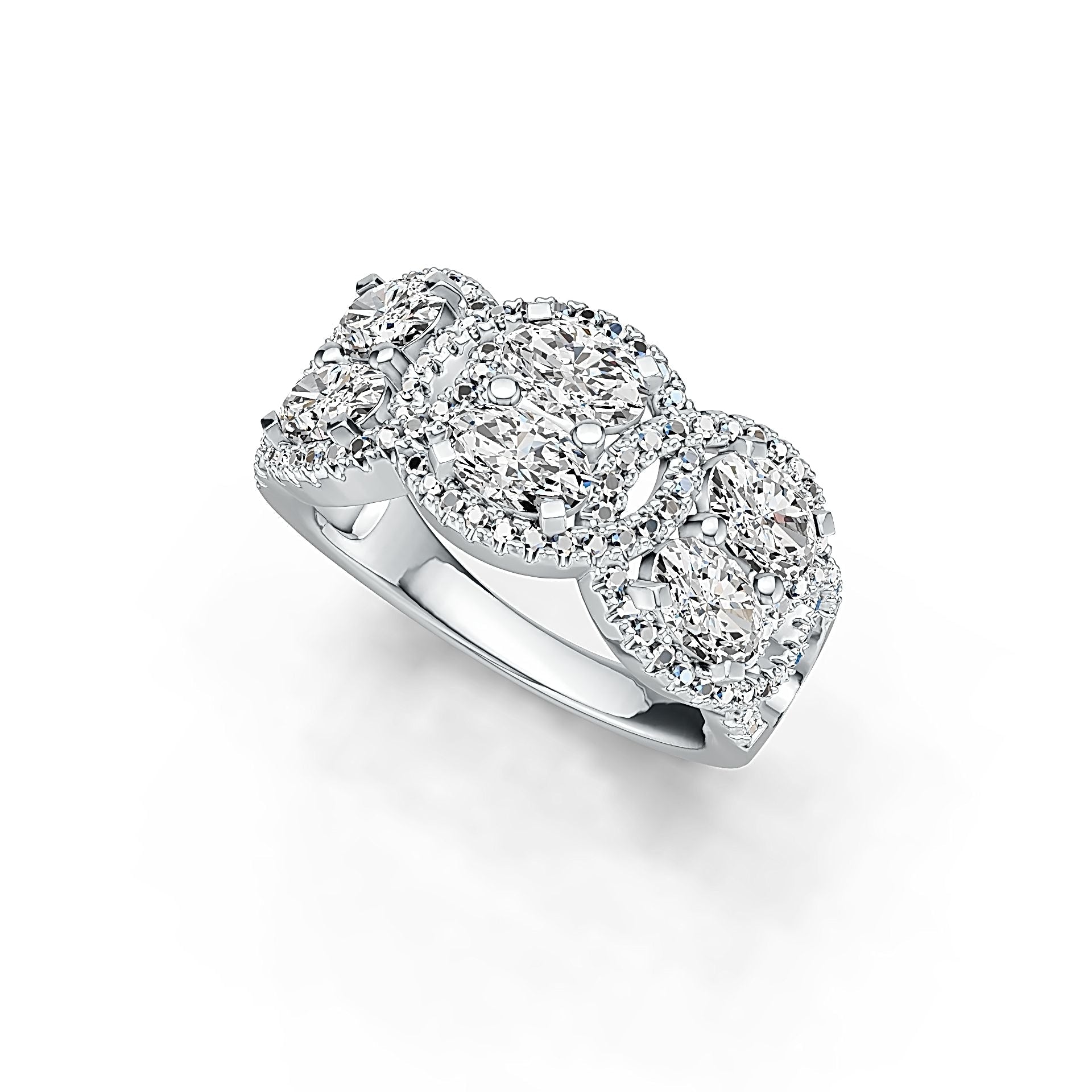 18K Gold Semi Mount Ring Setting Oval OV 6X4mm Diamond Accent DHJ
