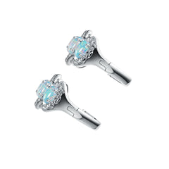 Sterling Silver Semi Mount Earrings Setting Oval OV 6X4mm Cabochon DHJ