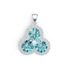 Sterling Silver Semi Mount Pendant Setting Round RD 8x8mm DHJ