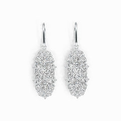 18K Gold Semi Mount Earrings Setting Pear PE 5x4mm Diamond Accent DHJ