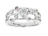 Platinum Semi Mount Ring Setting Round RD 4x4mm Diamond Accent DHJ