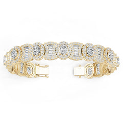 18K Gold Semi Mount Bracelet Setting Round Ro 7x5mm Diamond Accent Syz Jewelry