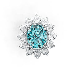 Sterling Silver Semi Mount Ring Setting Oval OV 12X10mm Halo Cocktail Ring DHJ