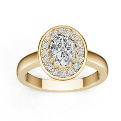 14K Gold Semi Mount Ring Setting Oval Ov 7x5mm Diamond Accent Syz Jewelry