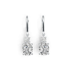18K Gold Semi Mount Earrings Setting Oval OV 9X7mm DHJ