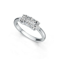 14K Gold Semi Mount Ring Setting Oval OV 6X4mm Diamond Accent DHJ