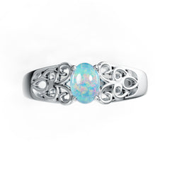Sterling Silver Semi Mount Ring Setting Oval OV 7X5mm Cabochon Filigree DHJ