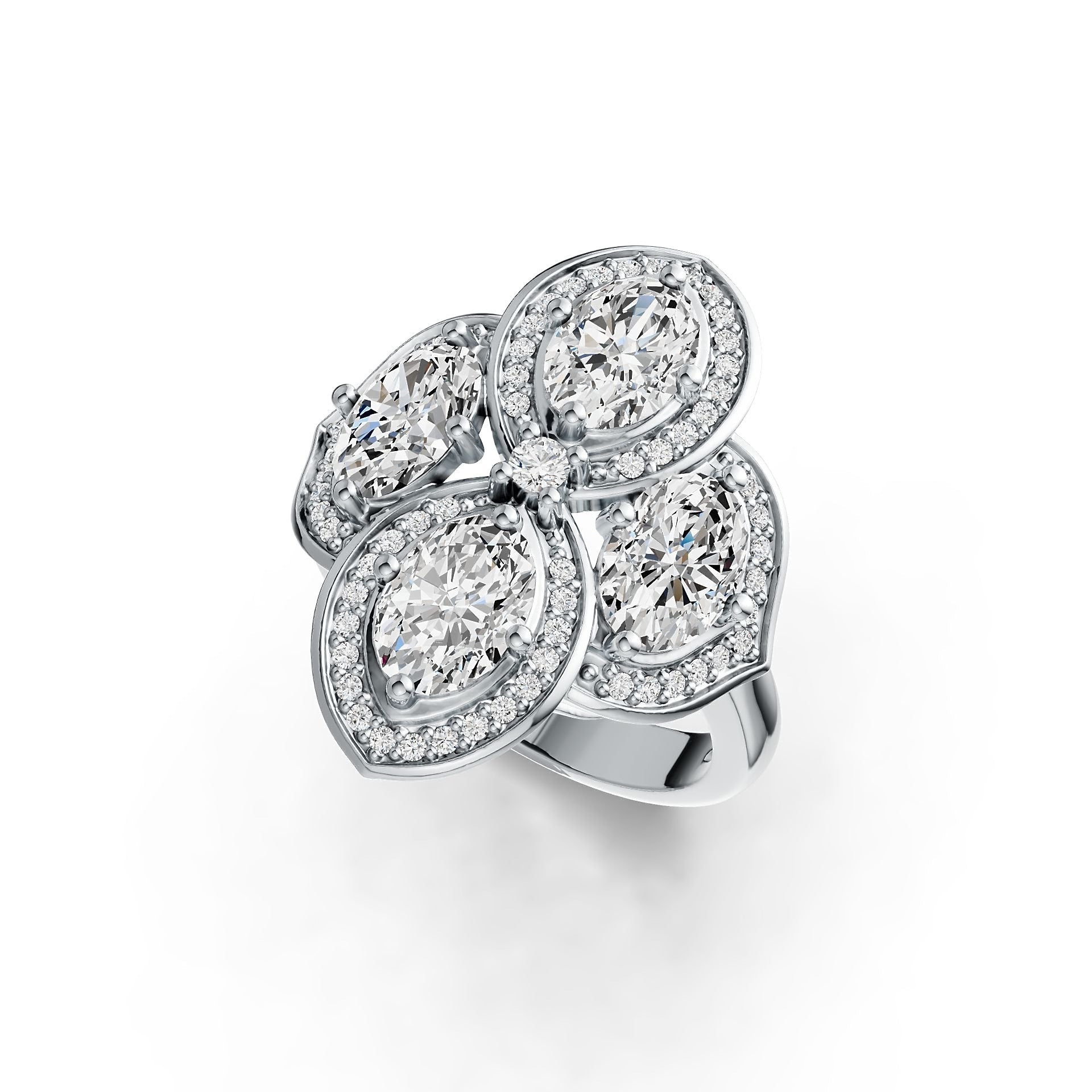 10K Gold Semi Mount Ring Setting Oval OV 7X5mm Moissanite Accent DHJ