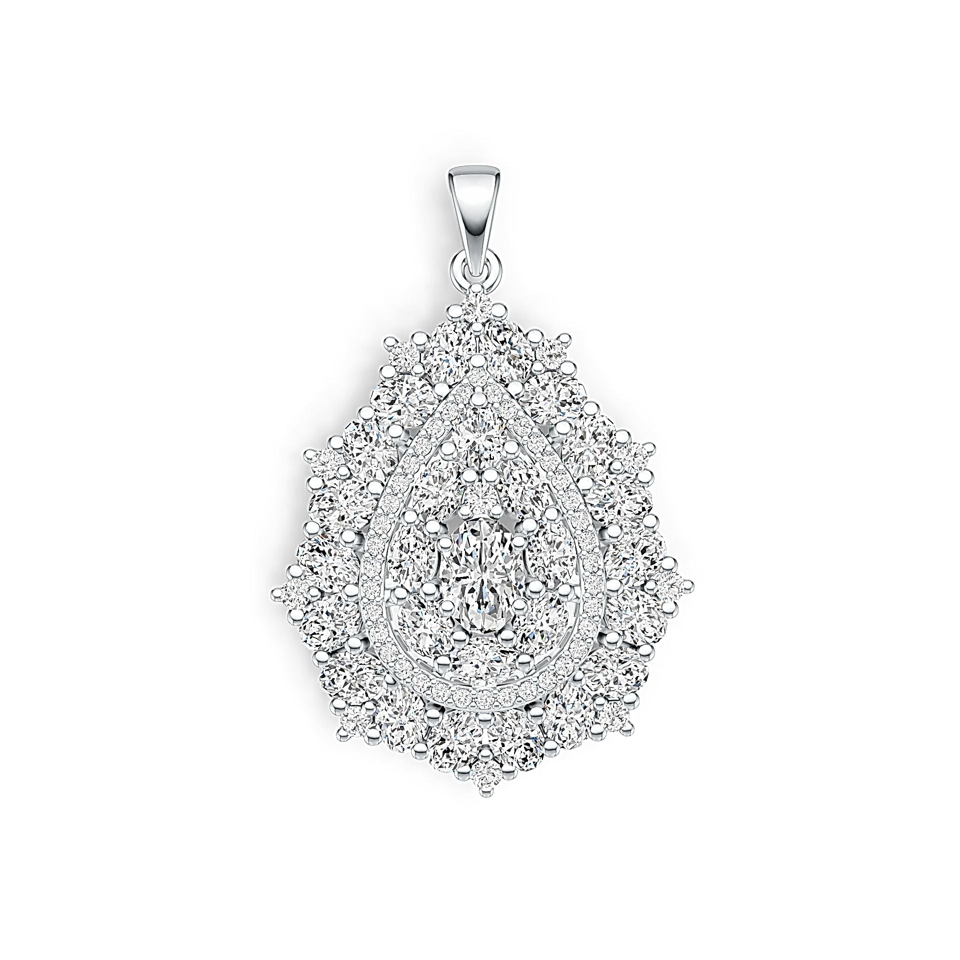 10K Gold Semi Mount Pendant Setting Oval OV 7X5mm Moissanite Accent DHJ