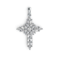 18K Gold Semi Mount Pendant Setting Marquise MQ 4X2mm RD 3.5mm DHJ