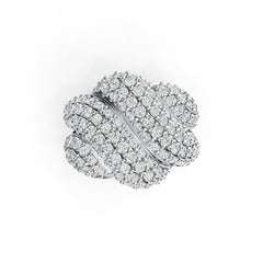 Sterling Silver Multi-Row Wave Ring with White Topaz or Moissanite DHJ