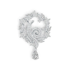 Sterling Silver Semi Mount Pendant Setting Pear PE 9X6mm MQ 5X3mm DHJ