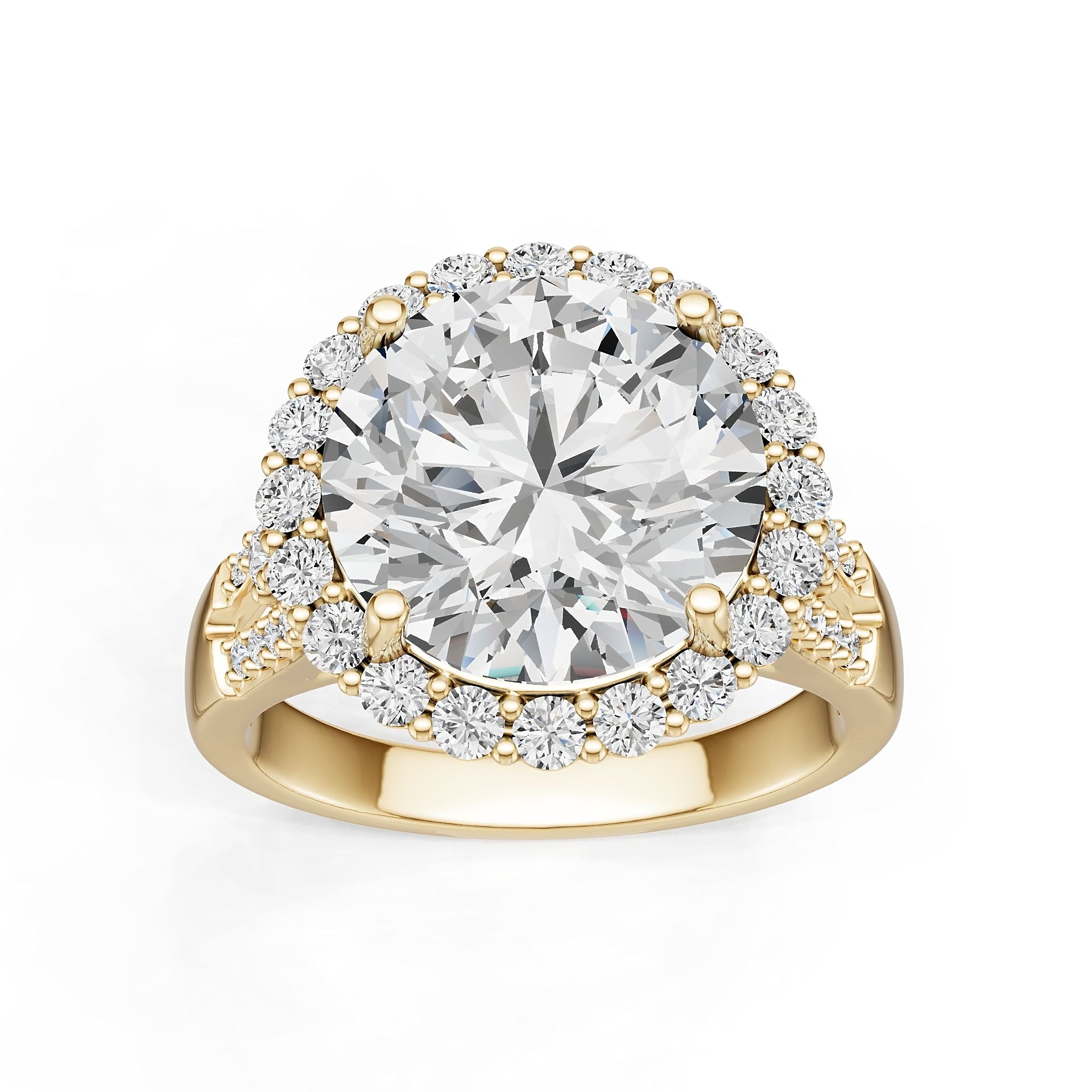 10K Gold Semi Mount Ring Setting Round Ro 6x6mm Moissanite Accent Syz Jewelry