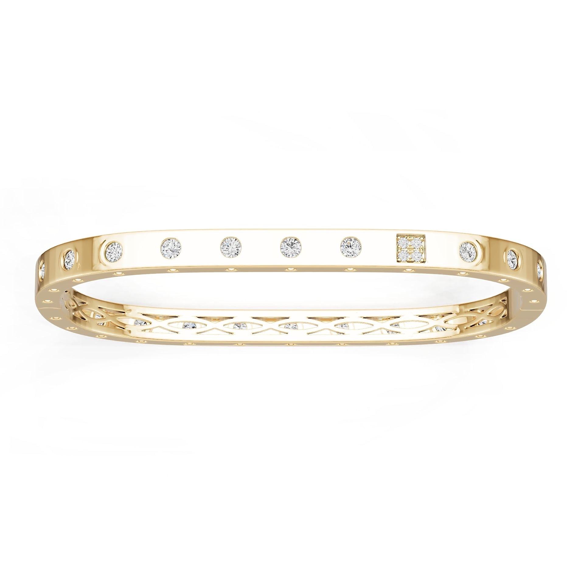 18K Gold Semi Mount Ring Setting Round Ro 6x6mm Diamond Accent Syz Jewelry