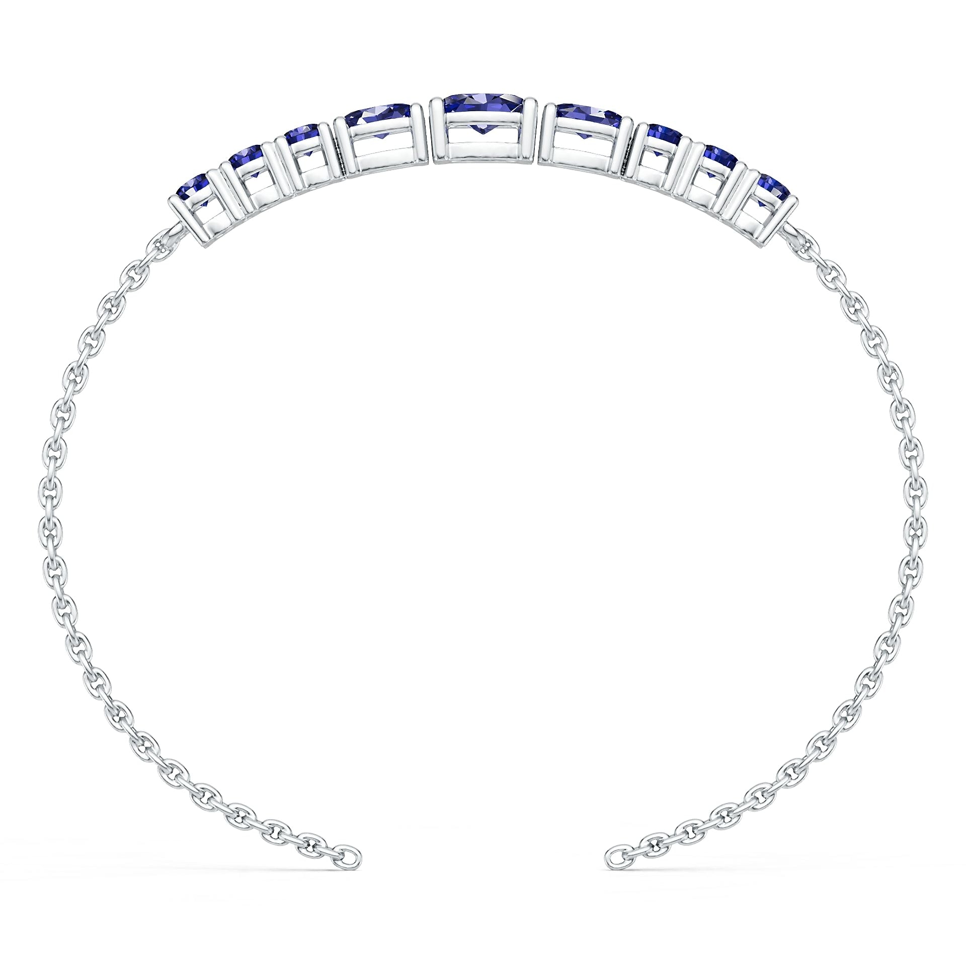 Platinum Semi Mount Bracelet Setting Round Ro 6x4mm Syz Jewelry