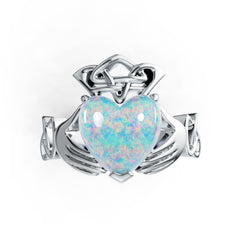 Sterling Silver Semi Mount Ring Setting Heart HT 10X10mm Celtic Knot Claddagh Ring Cabochon DHJ