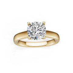 10K Gold Semi Mount Ring Setting Round Ro 8x8mm Moissanite Accent Syz Jewelry