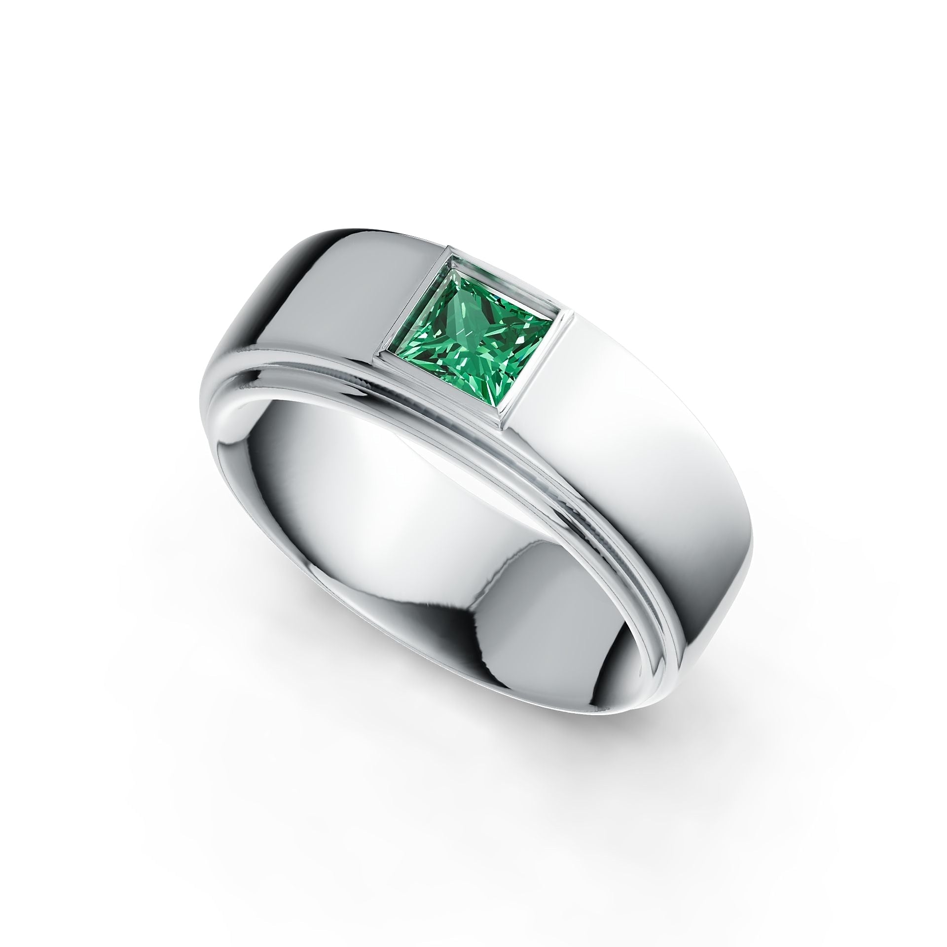 Platinum Semi Mount Ring Setting Princess SQ 4.5X4.5mm Men's Ring DHJ