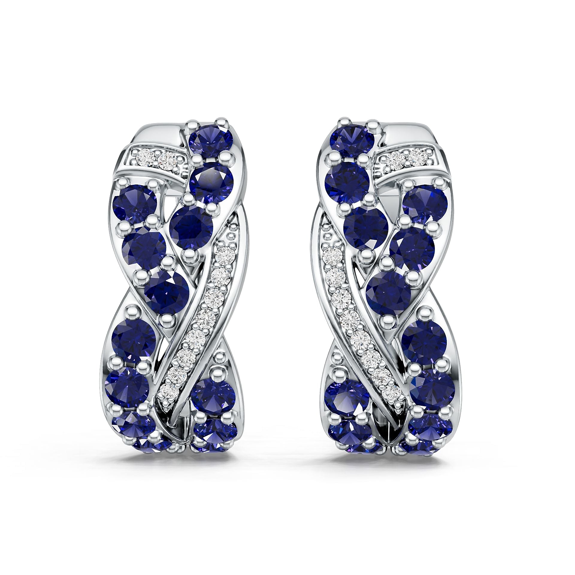 18K Gold Semi Mount Earrings Setting Round Ro 2x2mm Diamond Accent Syz Jewelry