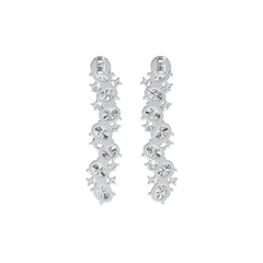 Platinum Semi Mount Earrings Setting Oval OV 5X4mm with Diamond Accent DHJ