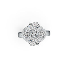 Sterling Silver Semi Mount Ring Setting Oval OV 7x5mm with White Topaz - Syzjewelry