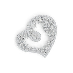 Sterling Silver Pendant Heart Theme with White Topaz or Moissanite DHJ