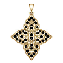 18K Gold Semi Mount Pendant Setting Round Ro 2x2mm Diamond Accent Syz Jewelry