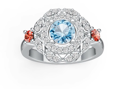 Sterling Silver Semi Mount Ring Setting Round RD 6x6mm DHJ