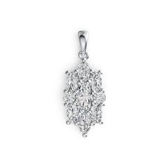 18K Gold Semi Mount Pendant Setting Marquise MQ 8X4mm OV 5X3mm RD 3X3mm DHJ